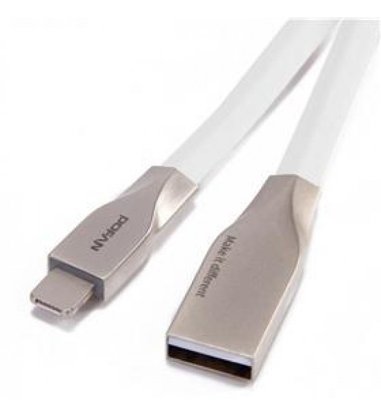 Cablu microusb cu mufe in carcasa de metal alb Cablu microusb cu mufe in carcasa de metal alb