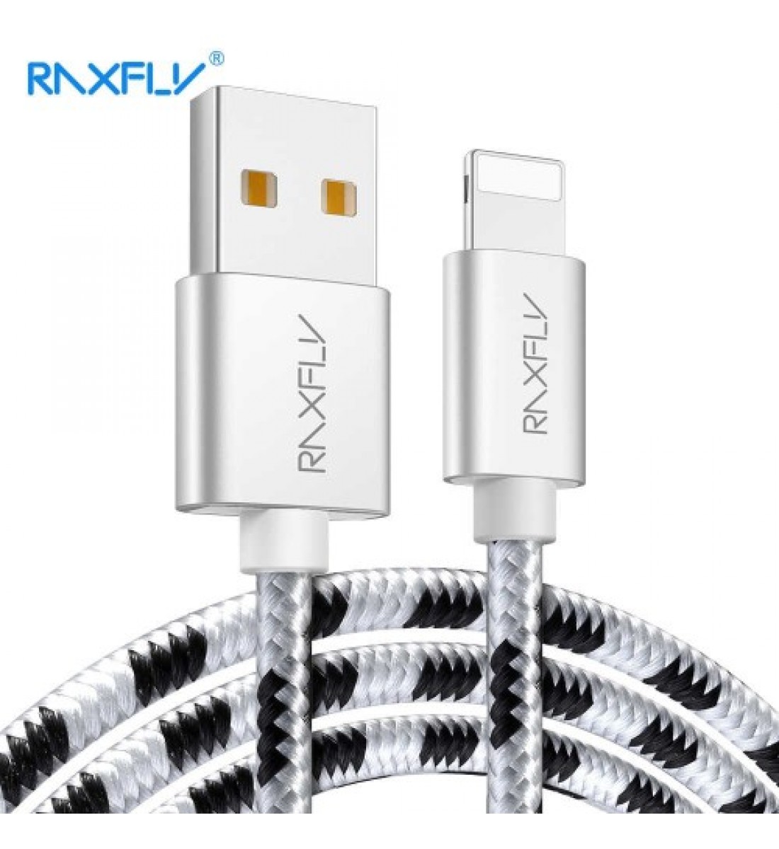 Cablu usb iphone lightning 2M textil NEGRU