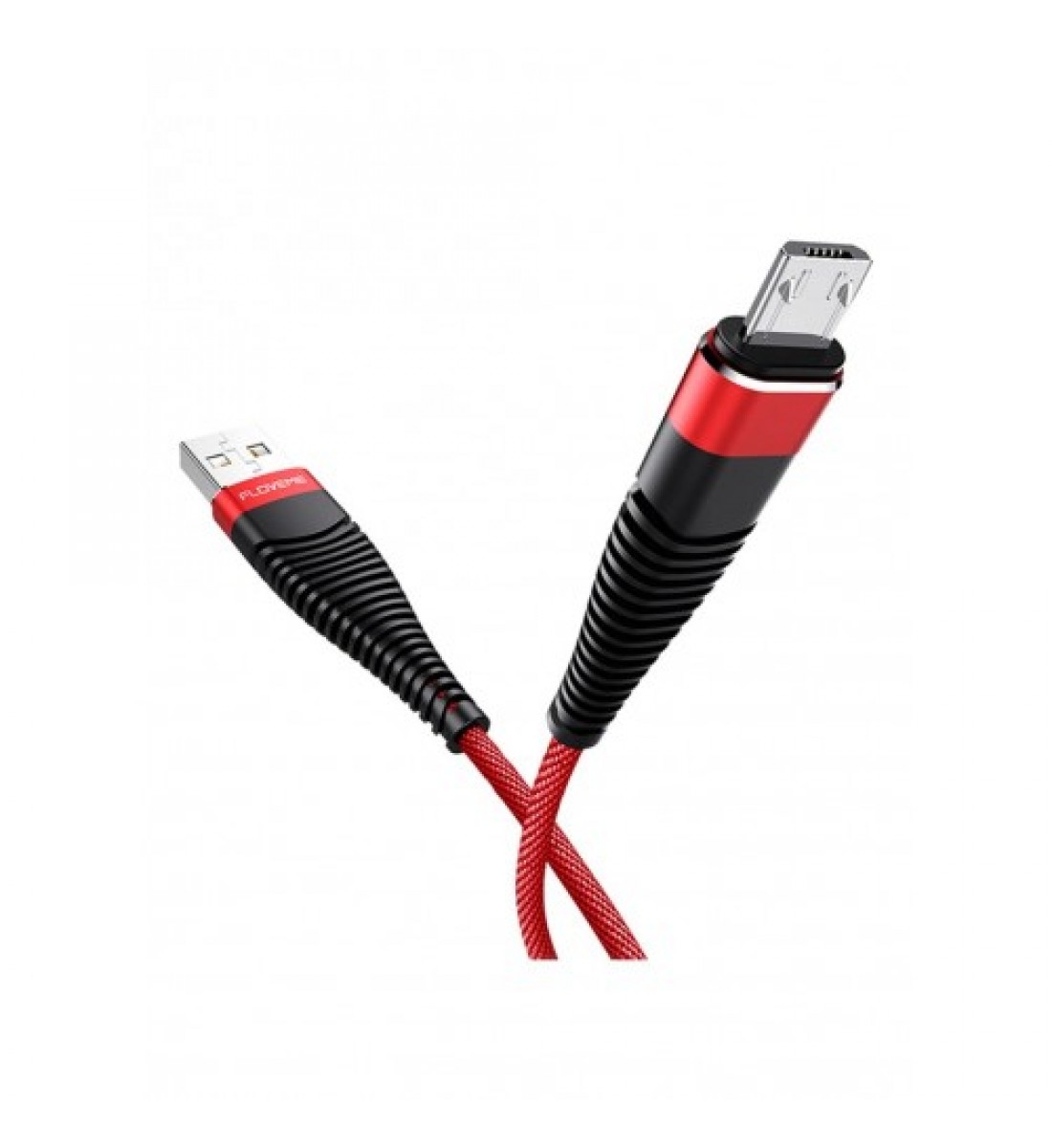 Cablu usb micro usb 2M textil rosu premium 