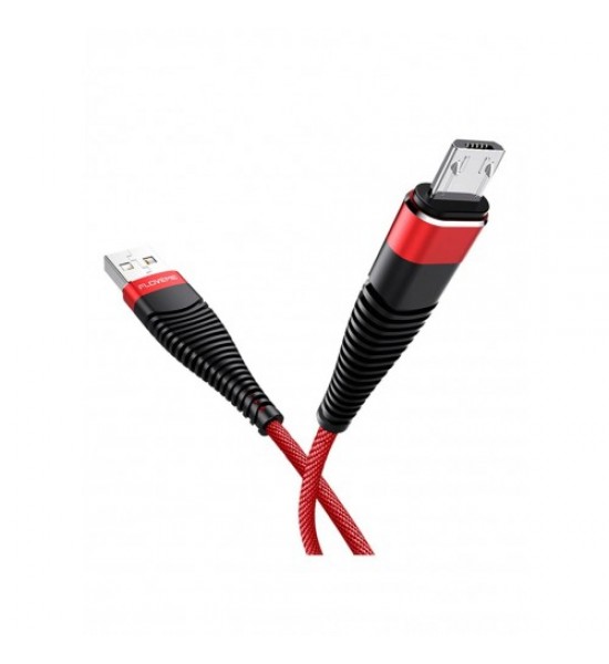Cablu usb micro usb 2M textil rosu premium 