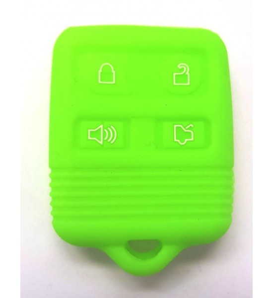 Husa Silicon Cheie Auto, Ford, 4 butoane, verde aprins