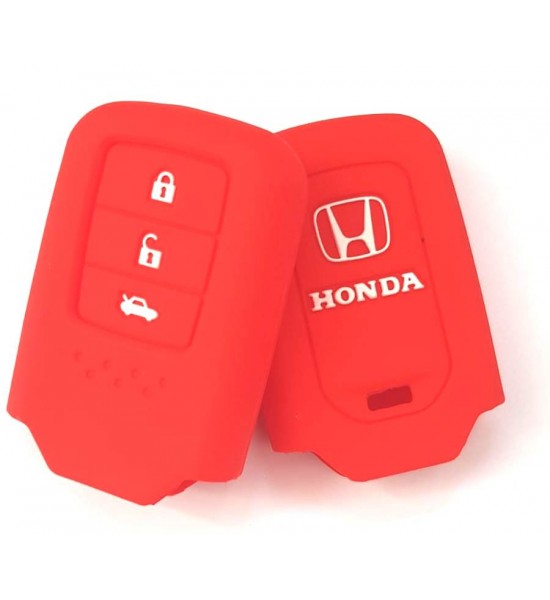 Husa Silicon Cheie Auto, Honda, 3 butoane, rosie, SIL 240