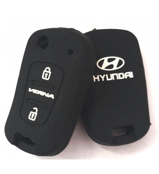 Husa Silicon Cheie Auto, Hyundai, 2 butoane, neagra, SIL 015