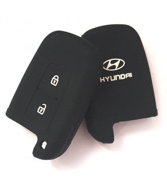 Husa Silicon Cheie Auto, Hyundai, 2 butoane, neagra, SIL 314