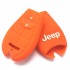 Husa Silicon Cheie Auto, Jeep, 2 butoane, portocalie