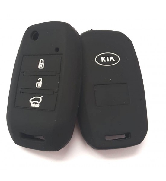 Husa Silicon Cheie Auto, Kia, briceag, 3 butoane, neagra, SIL 253