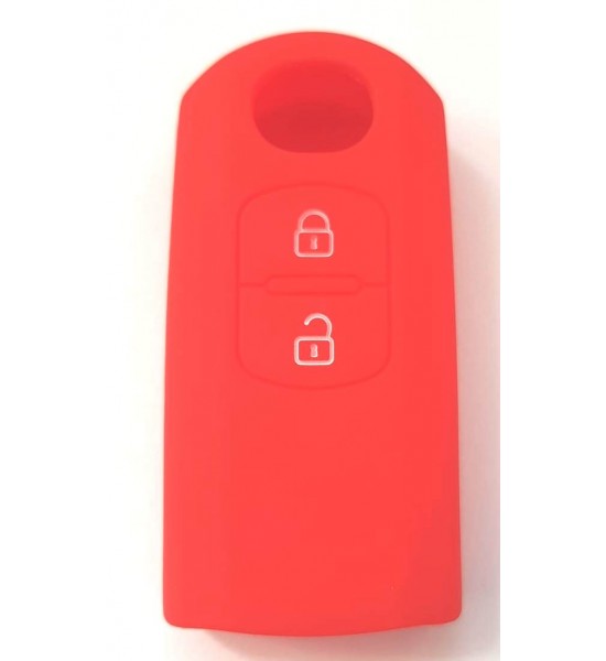 Husa Silicon Cheie Auto, Mazda, 2 butoane, rosie, SIL 214