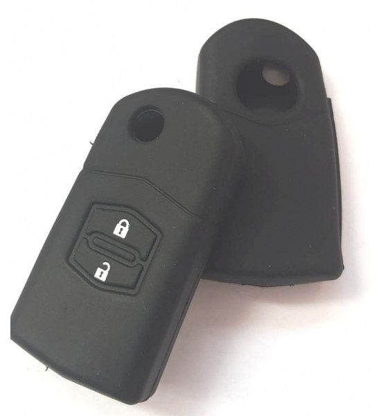Husa Silicon Cheie Auto, Mazda, 2 butoane, fara emblema, neagra, SIL 330