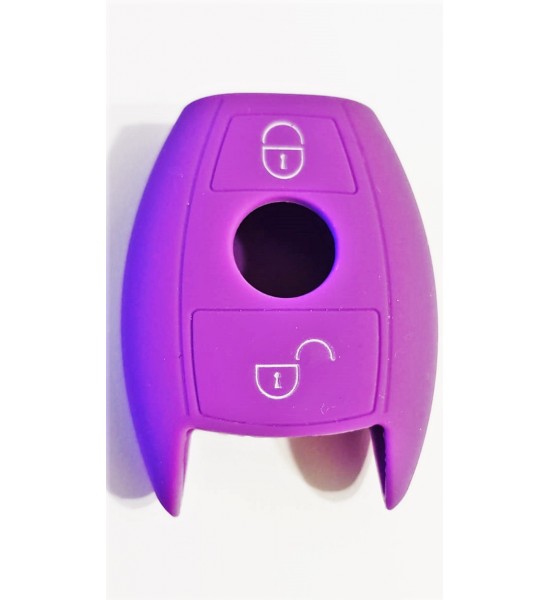 Husa Silicon Cheie Auto, Mercedes Benz, 2 butoane, mov, SIL 187