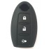Husa Silicon Cheie Auto, Nissan, 2+1 buton panica, neagra, SIL 310