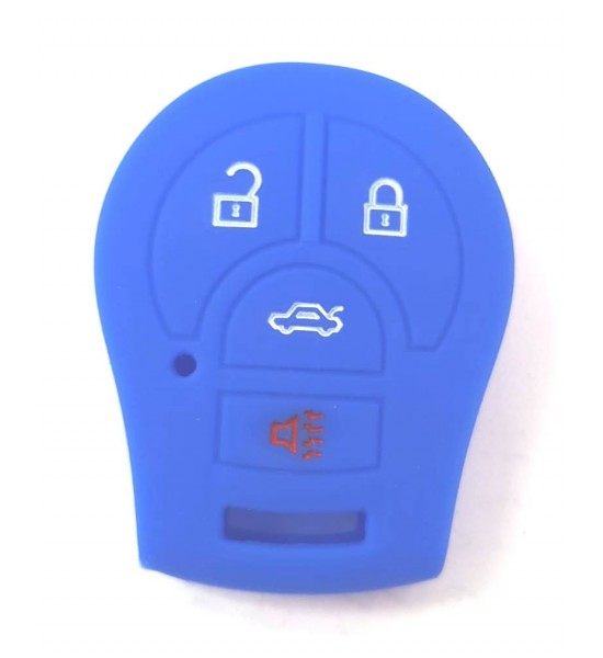 Husa Silicon Cheie Auto, Nissan, 4 butoane, albastra