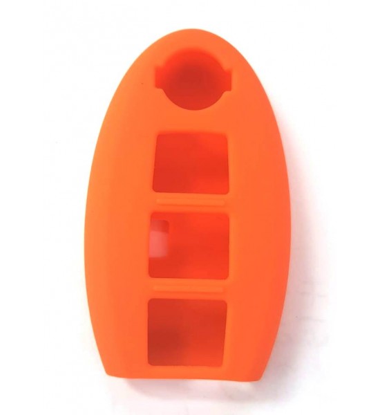 Husa Silicon Cheie Auto, Nissan, 3 butoane, portocalie, SIL 319