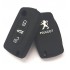 Husa Silicon Cheie Auto, Peugeot/Citroen, 3 butoane, neagra, SIL 009