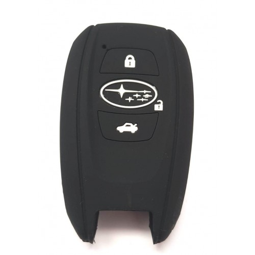 Husa Silicon Cheie Auto, Subaru, 3 butoane, neagra