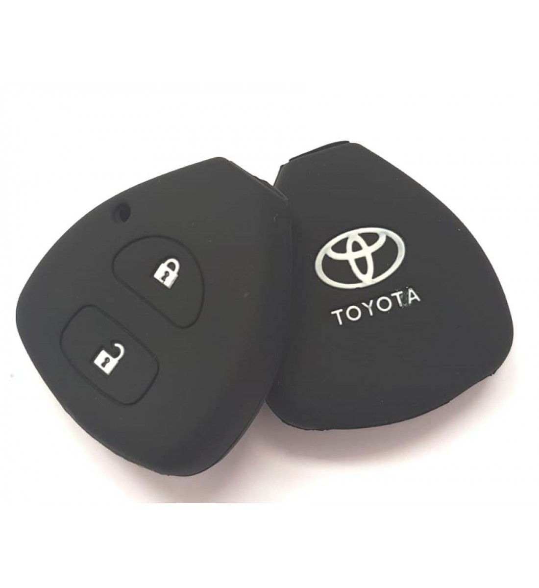 Husa Silicon Cheie Auto, Toyota, 2 butoane, cu emblema, neagra, SIL 274