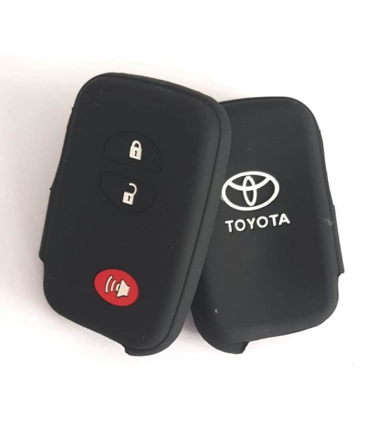 Husa Silicon Cheie Auto, Toyota, 2+1 buton panica, neagra, SIL 293