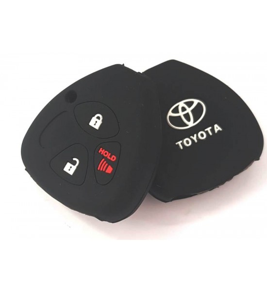Husa Silicon Cheie Auto, Toyota, 3 butoane, buton panica, neagra SIL 320