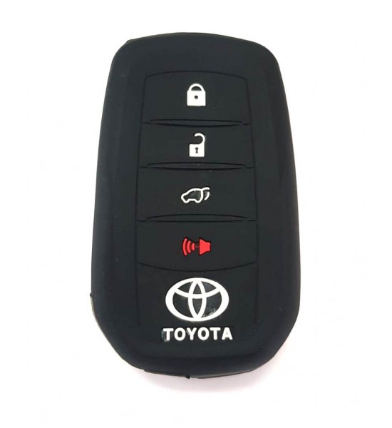 Husa Silicon Cheie Auto, Toyota, 3+1 buton de panica, neagra