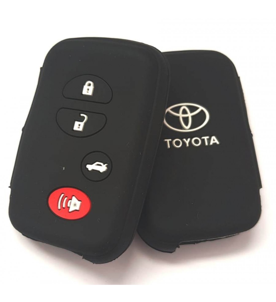 Husa Silicon Cheie Auto, Toyota, 3+1 buton panica, neagra, SIL 275