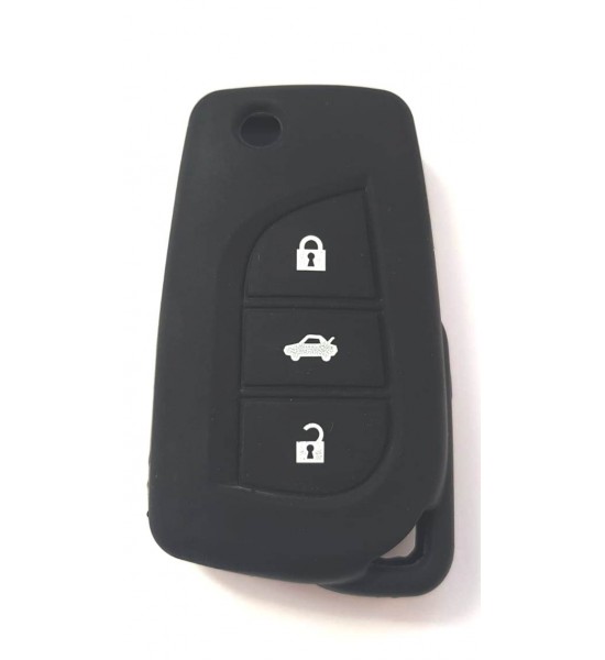 Husa Silicon Cheie Auto, Toyota Rav 4, 3 butoane, neagra, SIL 216
