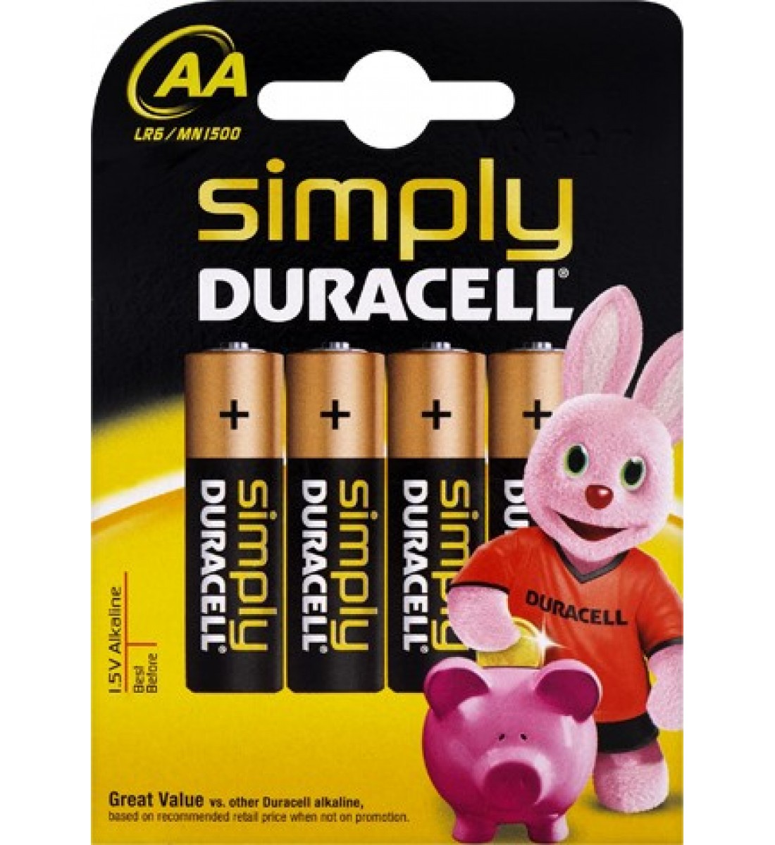 Set 4 baterii R6/AA Duracell Simply