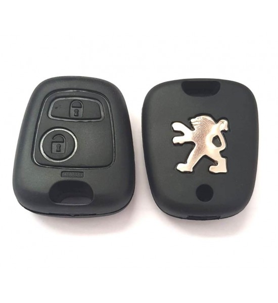 Carcasa cheie Peugeot 206 cu emblema metalica