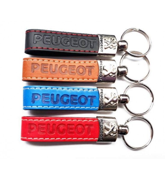 Breloc Chei, Piele Neagra, Logo Peugeot