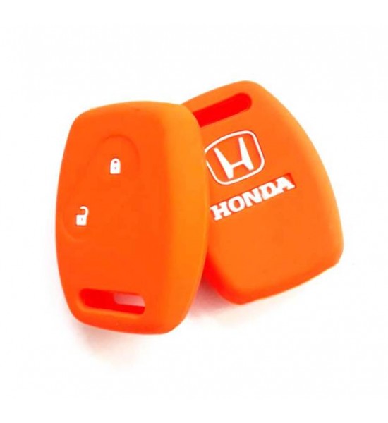 Husa Silicon Cheie Auto, Honda, 2 butoane, portocalie, SIL 019