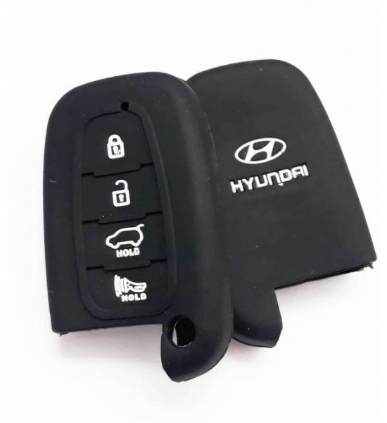 Husa Silicon Cheie Auto, Hyundai, 4 butoane, neagra, SIL 006
