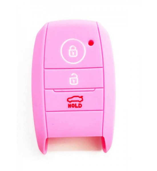 Husa Silicon Cheie Auto, Kia, 3 butoane, roz, SIL 336