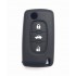 Husa Silicon Cheie Auto, Peugeot/Citroen, 3 butoane, neagra