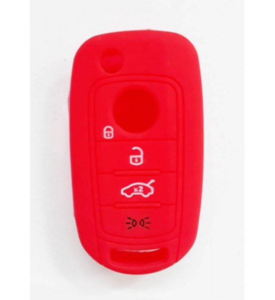 Husa Silicon Cheie Auto, Renault, 4 butoane, rosie, SIL 287