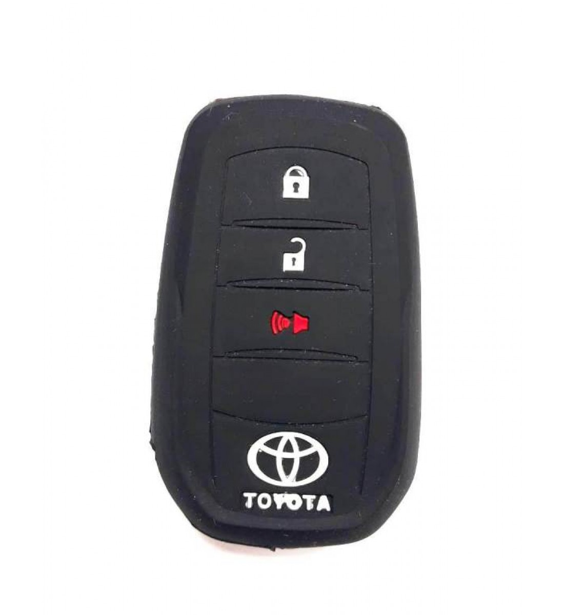 Husa Silicon Cheie Auto, Toyota, 2+1 butoane panica, neagra, SIl 008