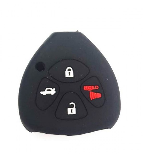 Husa Silicon Cheie Auto, Toyota, 3+1 buton de panica, neagra
