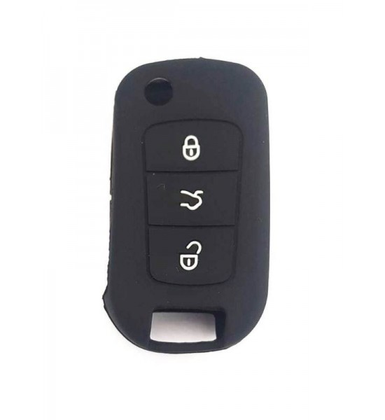 Husa Silicon Cheie Auto, VW, 3 butoane, neagra, SIL 164