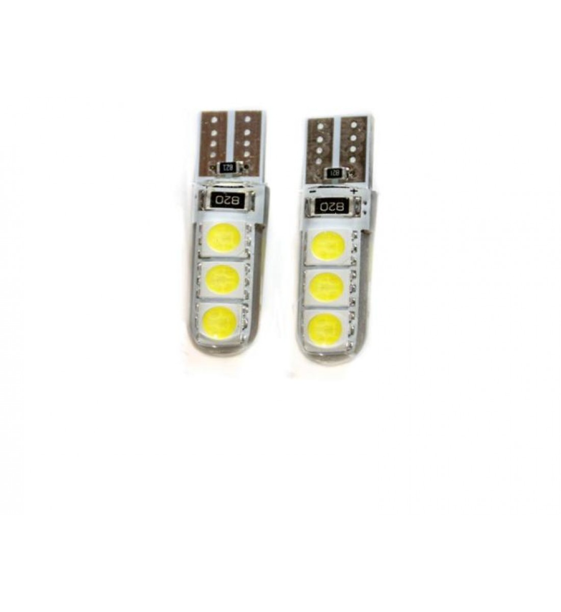 Set 2 becuri auto W5W/ T10- 6 smd-alb