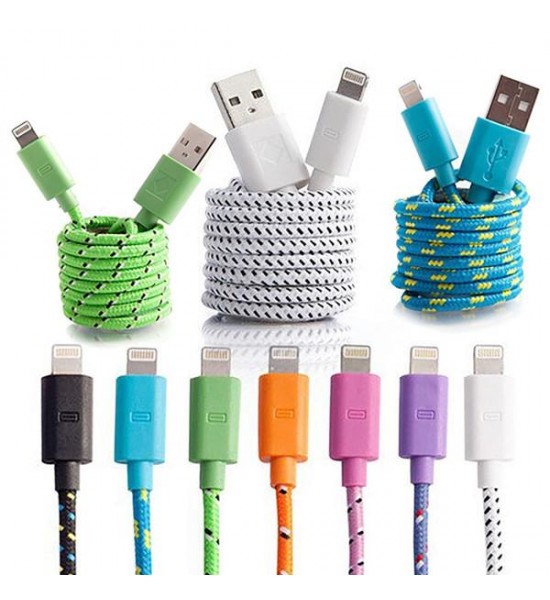 Cablu Iphone textil rosu Cablu Iphone textil rosu