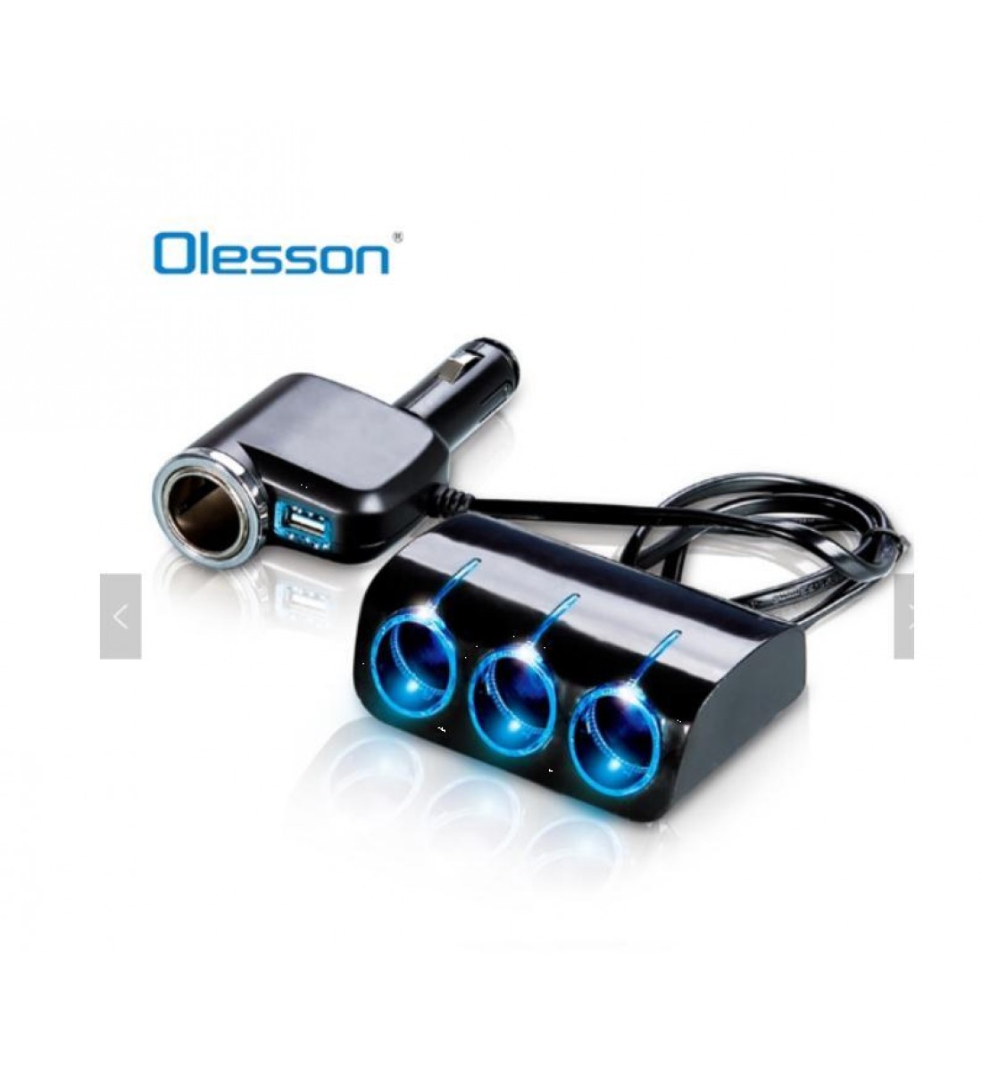 Încărcător auto, brichetă, 4 ieșiri și 2 USB 12 sau 24 V, 120W