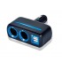 Încărcător auto, brichetă, 12 sau 24V,  cu 2 ieșiri și 2 USB
