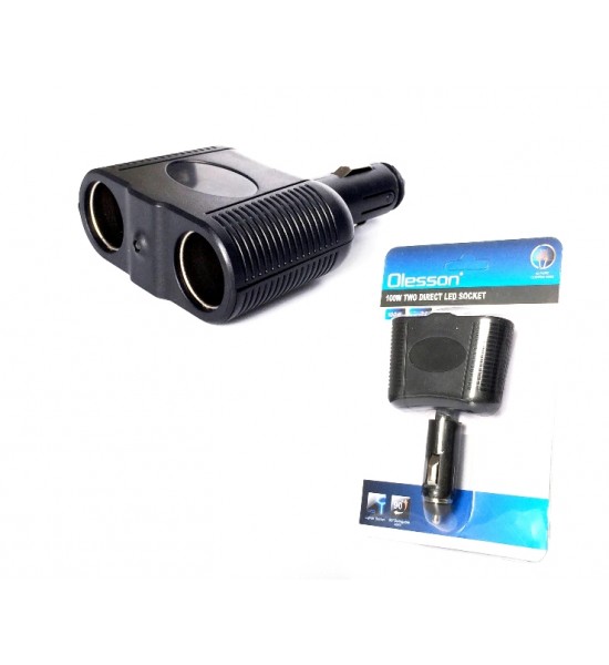 Încărcător auto, brichetă, 2 ieșiri, 12 sau 24V, 100W