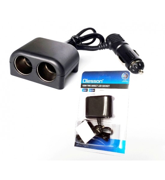 Încărcător auto, brichetă, 2 ieșiri, 12 sau 24V, 120W