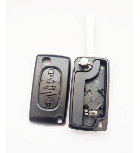 Carcasa Cheie Briceag Citroen, 3 but, cu locas pentru baterie Carcasa Cheie Briceag Citroen, 3 but, cu locas pentru baterie