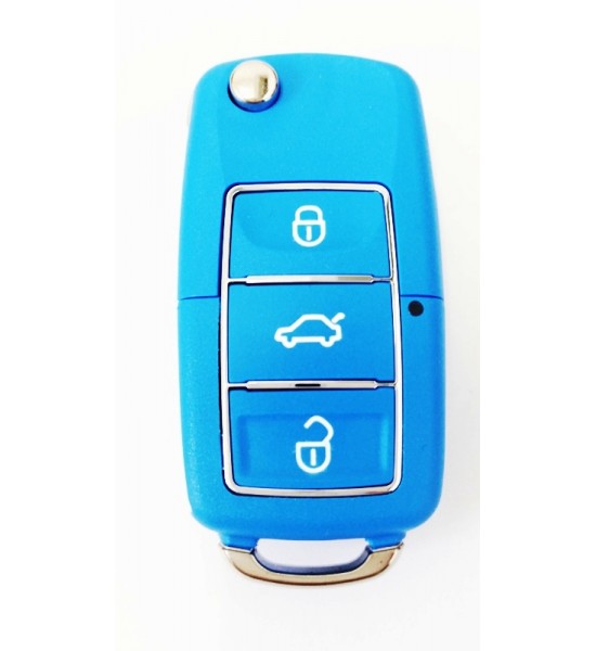 Carcasa cheie briceag VW 3 butoane albastru Design NOU Carcasa cheie briceag VW 3 butoane albastru Design NOU