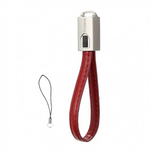 Cablu  breloc pentru incarcare micro usb rosu