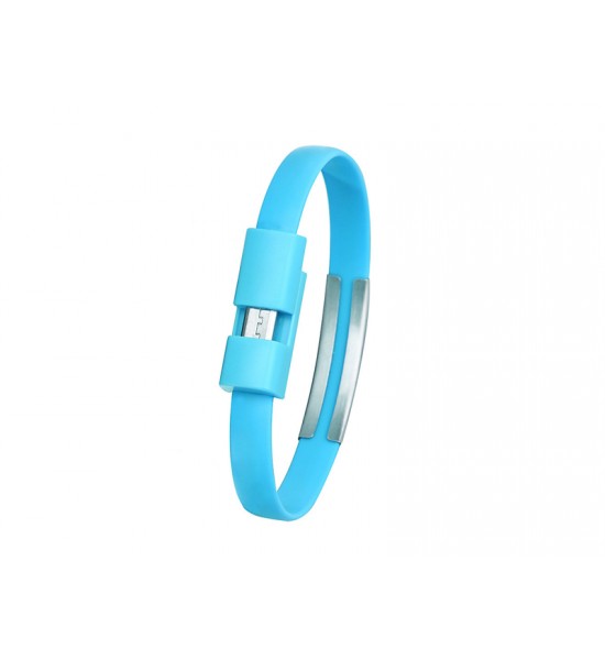 Cablu micro USB bratara albastru Cablu micro USB bratara albastru