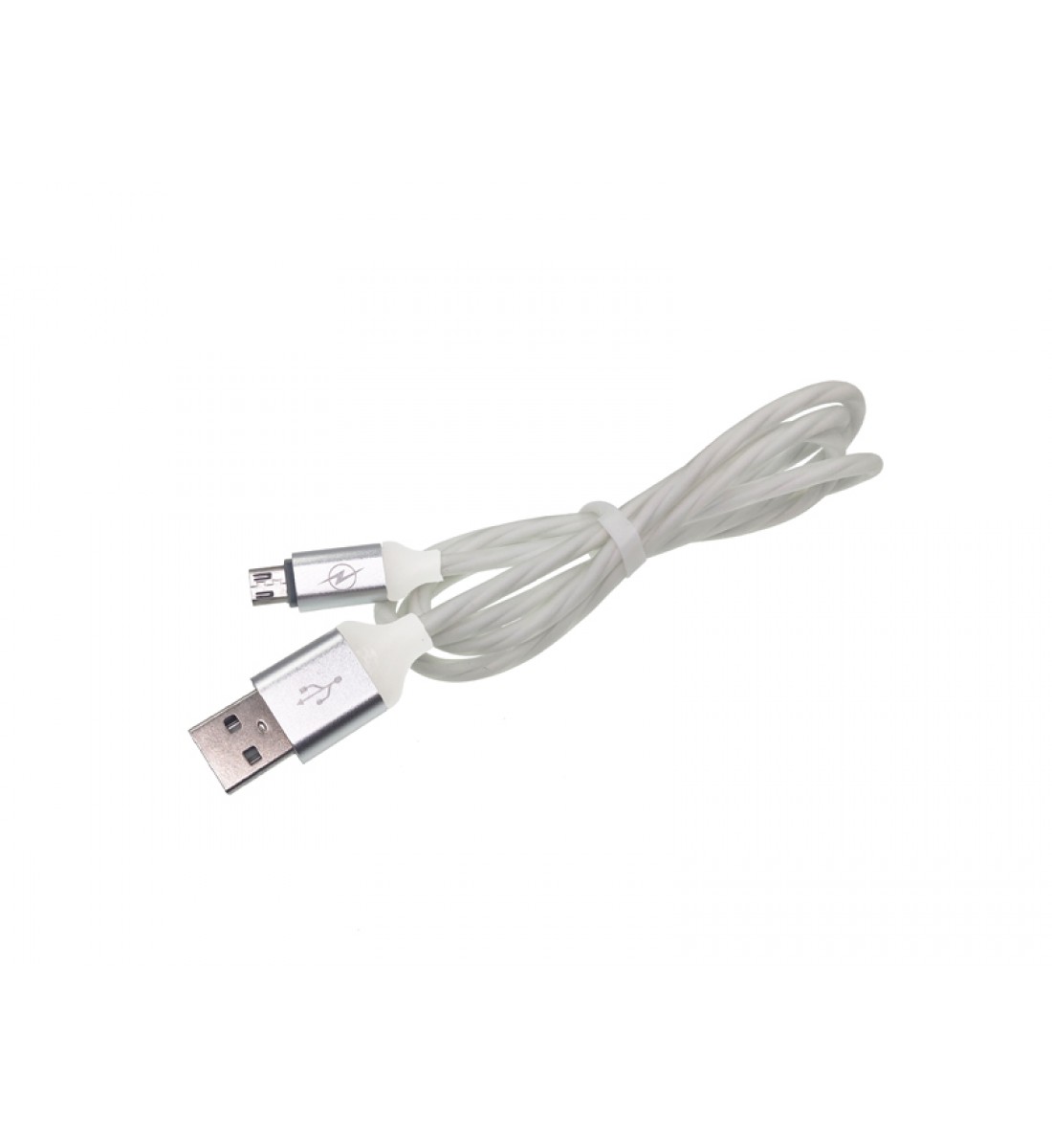 Cablu micro USB gumat alb