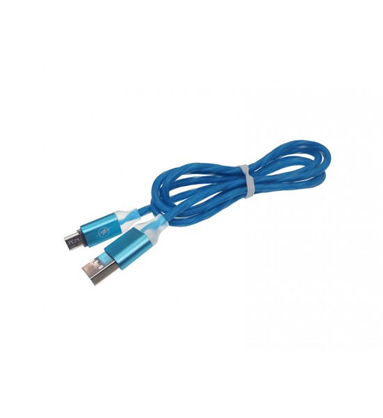 Cablu micro USB gumat albastru Cablu micro USB gumat albastru