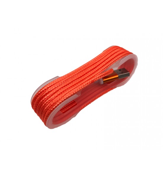 Cablu micro USB textil portocaliu Cablu micro USB textil portocaliu