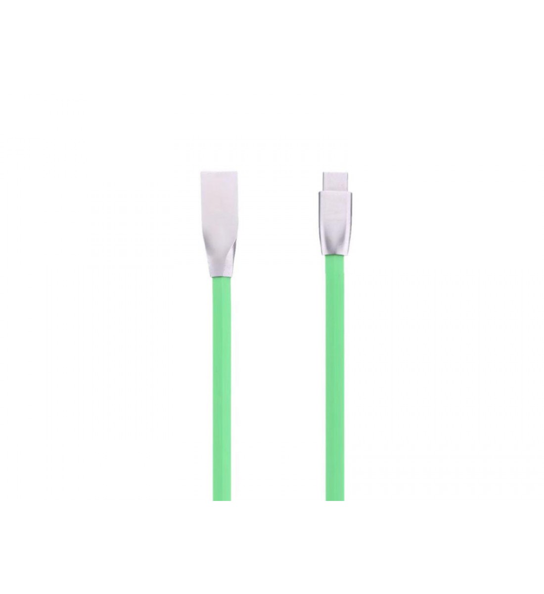 Cablu microusb cu mufe in carcasa de metal verde