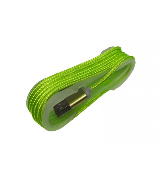Cablu tip C textil verde Cablu tip C textil verde